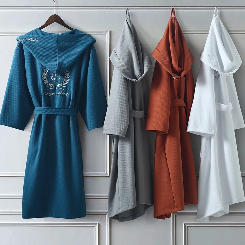 Grosir LOGO Kustom Penjualan Laris DESAIN Hotel Menenun Pelerine Mantel Mandi Bertudung Spa Lembut Salon Kecantikan Mantel Mandi Rumah Kamar Mandi