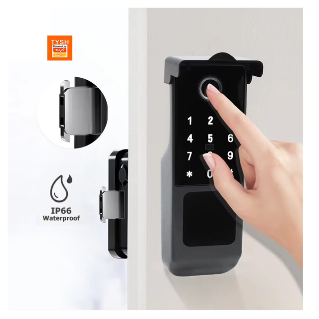 TYSH Wireless Ip66 Waterproof Rainproof Tuya Wifi Fingerprint Smart Lock for Outdoor Access Control System
