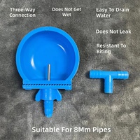 Bol d'eau d'abreuvoir de lapin automatique de couleur bleue bol d'eau de lapin en plastique de nouvelle condition