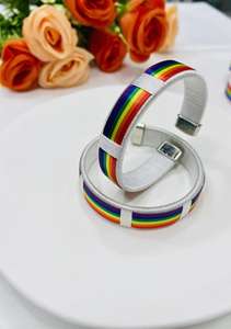 Pulsera Tejida de Seis Colores del Arcoíris LGBT, Estilo Deportivo Unisex para Novio/Novia/Pareja - Product Image 4