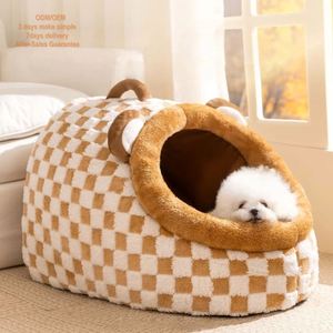 Luxurious Modern Eco-Friendly Polyester Fiber Pet <b>House</b> <b>Bed</b> Spacious Design Dogs Cats Small Animals-Anti-Slip Washable Warmth - Product Image 1
