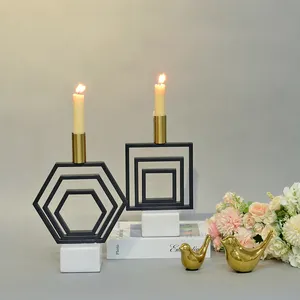 HOME DECORATIVE ACCENTS GEOMETRIC IRON CANDLE HOLDER INTERIOR TABLE DECOR