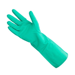 Wholesale industrial protective green oil-resistant nitrile gloves, car cleaning gloves, household dishwashing rubber gloves - Product Image 1