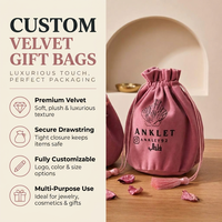 Kantong Beludru Mewah Custom Print dengan Tali Serut untuk Parfum, Pena, Jam Tangan, Perhiasan, Hadiah, Makeup, Kalung, Gelang, Anting