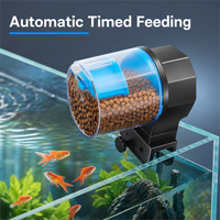 CHONGTONGPET Distributeur automatique de nourriture pour poissons, minuterie automatique pour aquarium, plastique ABS, double boîte à nourriture, programmation d'alimentation réglable à 2 vitesses, 2 couleurs