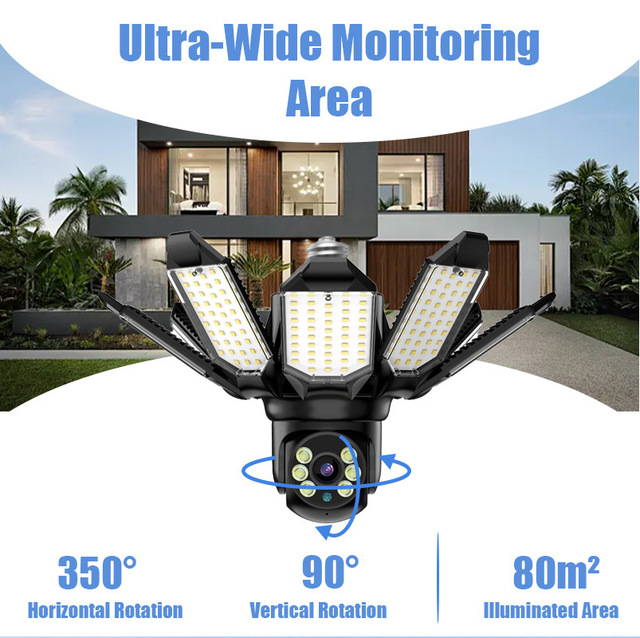 New Arrival E27 Lamp Head Design Wifi Camera IP66 Waterproof Two-way Audio Motion Detection Bulb Ip Camera