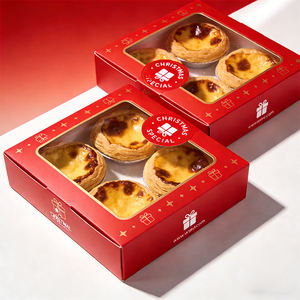 Cajas de Cartón Reciclables Personalizadas para Hornear, Cajas de Embalaje para Llevar Comida, Galletas de Chocolate, Cajas para Tartas de Huevo con Ventanas - Product Image 3