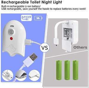 Lampu Toilet LED 16 Warna, Deteksi Gerakan USB Dapat Diisi Ulang - Product Image 3
