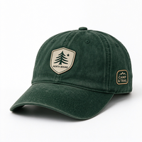 Casquette en toile de coton lavée avec patch en lettres tissées personnalisé, casquette vintage souple non structurée pour le camping et la randonnée en plein air, unisexe