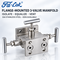Collecteur industriel à trois vannes en acier inoxydable 316SS, 6000 PSI, 2 transmetteurs de pression isolés, 1 transmetteur de pression égalisateur à montage direct, 1/2 NPT, fournisseur OEM pour l'industrie chimique