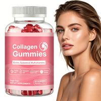 Gummies de collagène sans sucre avec biotine, algues marines, multivitamines, saveur fraise, complément alimentaire pour les cheveux, les ongles et la peau