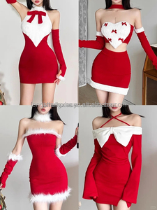 A basso prezzo all'ingrosso abito di natale coniglietto di Lingerie erotica oro velluto seduzione passioni uniforme erotico canotta gonna - Product Image 6