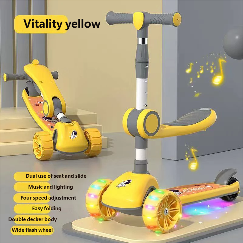 Yellow, with seat, with music