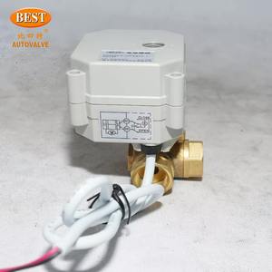 12V 24V DC 220V מיני C5303 פליז שליטה תלת כיוונית שסתום כדור מיקרו חשמלי שסתום כדור מים מפעיל חשמלי - Product Image 5