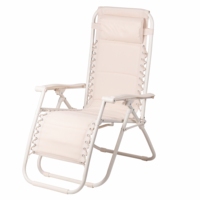 Fauteuil relax Grand modèle RIO PLUS en tissu capitonné ivoire