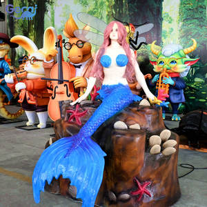 Estatua <span class=keywords><strong>de</strong></span> Sirena Animatrónica <span class=keywords><strong>de</strong></span> Fibra <span class=keywords><strong>de</strong></span> Vidrio con Temática Marina, Tamaño Real, para Promenadas, Centros Comerciales y Esculturas <span class=keywords><strong>de</strong></span> Arte para Paisajes Exteriores - Product Image 5