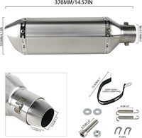 Silencieux universel amovible ZCLH pour moto 1,5-2 pouces avec DB Killer pour moto de route/sportive (38-51 mm)
