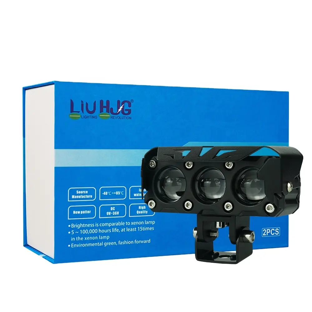 Luz LED HJG para motocicleta, faro LED, proyector brillante 3, bombillas de lente de faro Led, luces led para motocicleta, faros antiniebla intermitentes