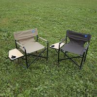 Chaise de Réalisateur Pliante Légère en Acier Moderne pour Camping en Plein Air avec Table Latérale pour Utilisation au Parc et à l'École