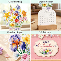 Calendrier de bureau vintage 2027 personnalisable, calendrier mural perpétuel 2027, papillon espagnol, chinois