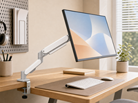 Support de moniteur à ressort à gaz blanc de qualité supérieure, fixation simple pour bureau, mouvement complet, réglage ergonomique de la hauteur, pour écran de 17 à 32 pouces
