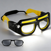 Lampe frontale LED ultra-légère pour lunettes de sécurité, contrôle mains libres par capteur de mouvement, rechargeable, lumière du jour 6000K, utilisation extérieure
