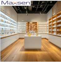 Miroir cosmétique autoportant pré-assemblé et amovible laqué avec armoire de présentation de parfums et traitement de surface verni