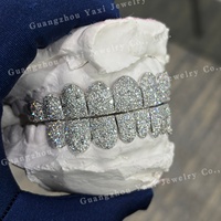 Grillz en argent sterling 925, serti de pierres rondes taille brillant, motif étoile galaxie, sur mesure pour les dents, 4/6/8/10/12, pour hommes, style Hip Hop