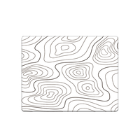 Tapis de souris en verre trempé blanc OEM avec contour topographique, micro-gravé, pour jeux e-sport, avec précision et vitesse pour les joueurs