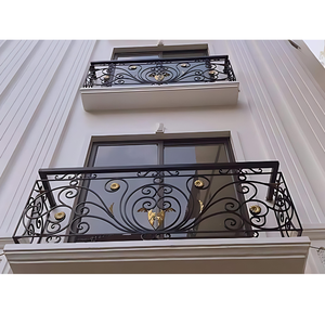 Rampe de balcon décorative en métal, balustrades extérieures en fer forgé pour balcon, durables, résistantes à la rouille, design élégant et de qualité - Product Image 4