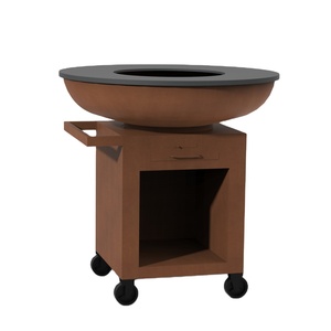 Matériel de jardinage multifonctionnel pour la cour, poêle à <span class=keywords><strong>bois</strong></span> extérieur, foyer en acier Corten, plancha - Product Image 3