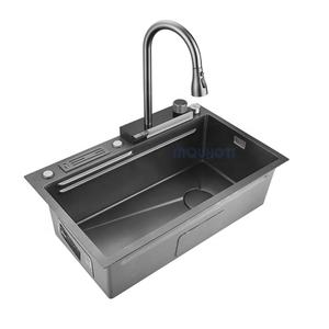 <span class=keywords><strong>Tiktok</strong></span> Tendance Tout En Un Ensemble évier de cuisine Noir SUS304 Évier de cuisine en acier inoxydable fregadero acero inoxidable - Product Image 4