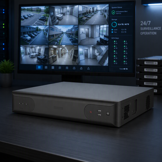 Dakang 64CH 4K H.265 NVR with 8 SATA HDD 12MP Resolution Motion Detection 1 Year Warranty