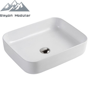 Lavabo Rectangular Moderno de Cerámica Wayon, Lavabo Artístico Ultrafino para Casa Prefabricada Minimalista, Modelo WW-YSSC - Product Image 3