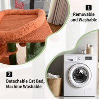 Arbre à chat en bois en forme de cactus avec poteaux à gratter en sisal, condo amovible et lavable, et boule suspendue pour grossistes OEM d'articles pour animaux de compagnie