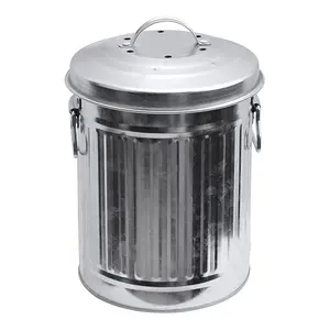 Cestino per rifiuti alimentari con secchio in acciaio zincato Lifestyle 4L di vendita caldo per cucina piccolo cestino per compostaggio con manico