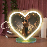 Lampe de Table personnalisée avec prise USB, image personnalisée et veilleuse couleur néon pour cadeau d'anniversaire de mariage
