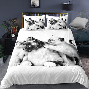 3 pièces de taie d'oreiller en coton microfibre super doux housse de <span class=keywords><strong>couette</strong></span> personnalisée 3D animal <span class=keywords><strong>loup</strong></span> imprimé ensemble de housse de <span class=keywords><strong>couette</strong></span> - Product Image 2