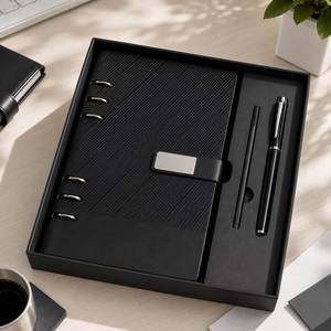 Bulk Wholesale Customizable Business Gift Set A5 <b>Refillable</b> Ring <b>Notebook</b> Metal Pen for Office Gifting Business Gift Set - Product Image 1