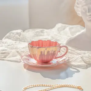 Petal Shaped Ceramic Coffee Cup Set