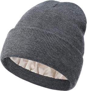 Gorro de calavera holgado con forro de satén cálido, gorro tejido a mano bordado en 3D para mujeres y hombres, gorro acrílico de invierno, para viajes - Product Image 2