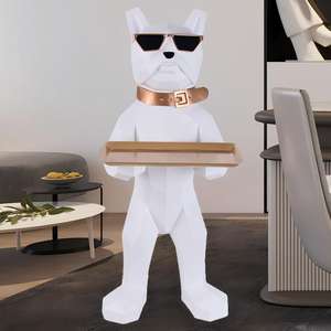Große Geometrische Kampfhund-Statue aus Kunstharz, Kunsthandwerk und Dekoration mit Bodenaufbewahrung für Wohnzimmer, Möbel, Hotel, Einweihungsgeschenk - Product Image 3