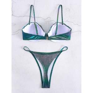 Custom Glitter Bikini <strong>Swimwear</strong> Sexy Push up Bikini <strong>Thong</strong> <strong>Swimwear</strong> for Women - Product Image 5