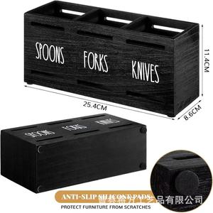 Cutlery <b>Storage</b> <b>Box</b> Wooden Rectangle Spoon Fork Knife Organizer Desktop <b>Kitchen</b> Cabinet Organizers - Product Image 3