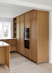 Kitchen Cabinets Custom Furniture Door Panel Stainless Steel Top Stand or Island <b>Table</b> with Chairs Set <b>Painted</b> Lights Modern - Product Image 2