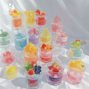 Venta al por mayor personalizado hecho a mano DIY comida novedad vela lujo helado aromático postre velas para Navidad decoración del hogar regalos de fiesta - Product Image 2