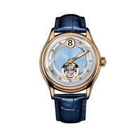 Montres mécaniques pour hommes avec tourbillon volant et fonction heure sautante, lumineuses et étanches, nouveau design, fabrication OEM/ODM sous licence