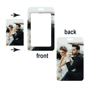 Portacredenciales Retráctil Personalizado con tu FOTO/LOGO/NOMBRE, <span class=keywords><strong>Clip</strong></span> Giratorio Resistente y Porta Identificación Vertical con Protección UV - Product Image 5