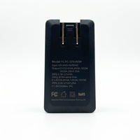 Chargeur rapide compact portable à double USB-C, dernier modèle, motif CD, noir rose, 65W, chargeur GaNk