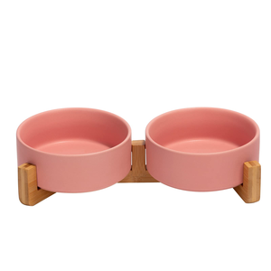 Fabricante Mayorista de Comederos Ecológicos Portátiles para Perros, con Marco de Madera y Cerámica, en Varios Colores - Product Image 1